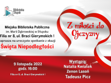 plakat informacyjny dot. spotkania z okazji Święta Niepodległości
