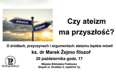 plakat informacyjny dot. spotkania organizowanego przez Tygodnik Powszechny