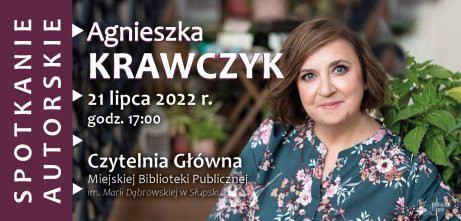 plakat informacyjny dot. spotkania z Agnieszką Krawczyk