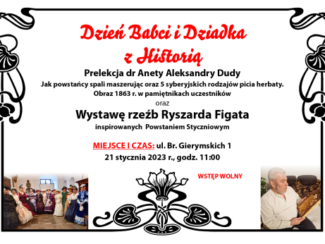 plakat zjawiający Dzień Babci i Dziadka z Historią