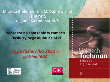 plakat informacyjny dot. spotkania DKK filia nr 5