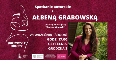 plakat informacyjny dot. spotkania z Ałbeną Grabowską