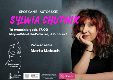 plakat informacyjny dot. spotkania z Sylwią Chutnik