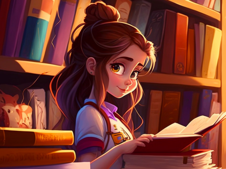 dziewczynka czytająca książkę
