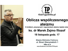 plakat informacyjny dot. spotkania organizowanego przez Tygodnik Powszechny