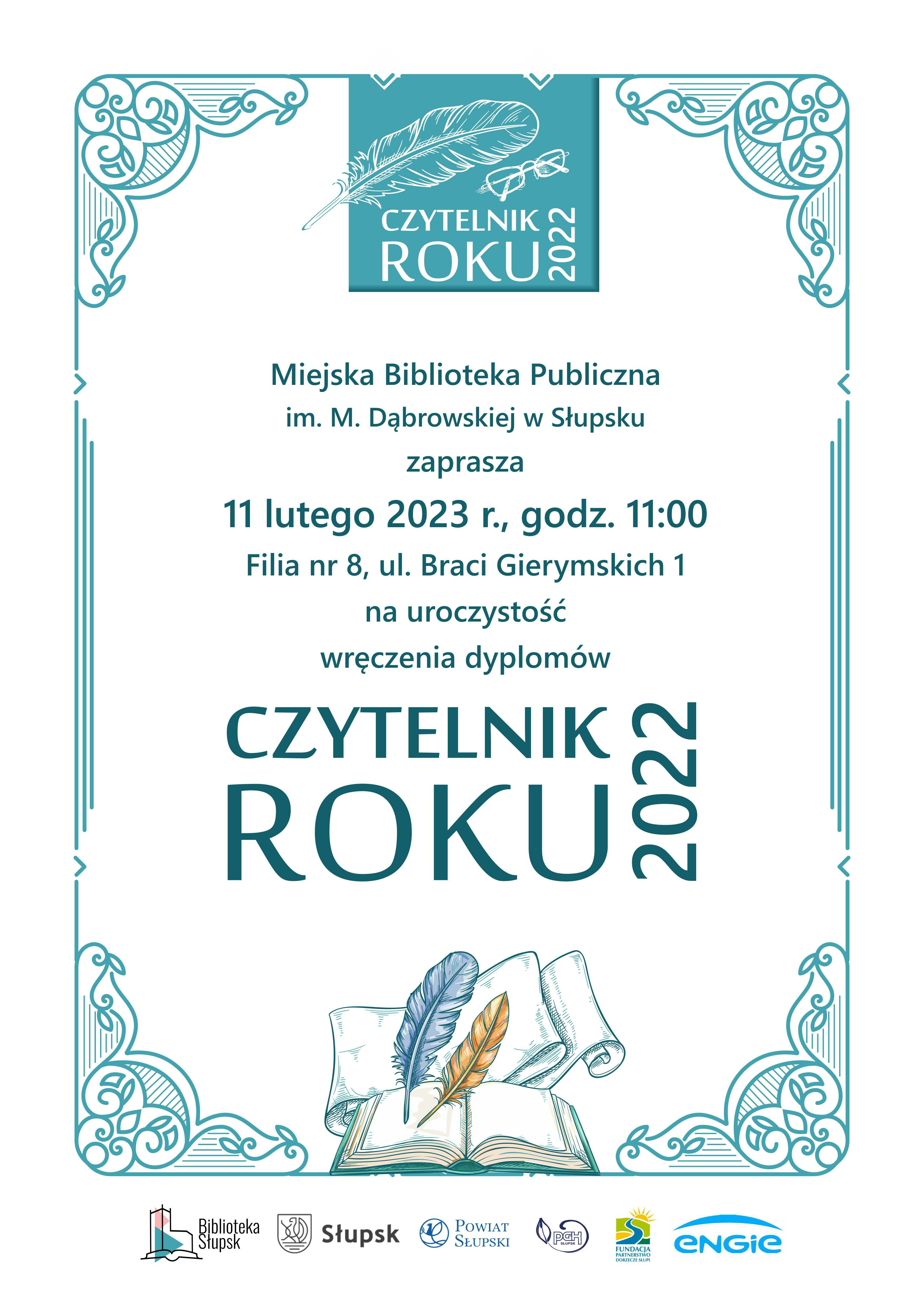 plakat konkursu Czytelnik Roku 2022