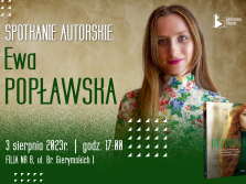 plakat reklamujący spotkanie z autorką