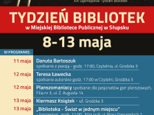 plakat informacyjny dot. Wydarzenia Tygodnia Bibliotek