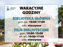 Godziny pracy biblioteki w wakacje