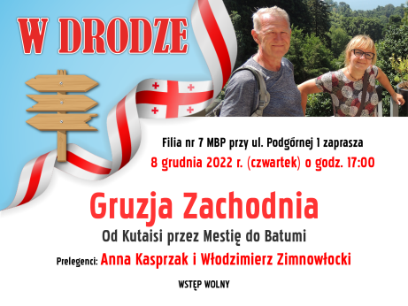 plakat informujący o wydarzeniu z cyklu W DRODZE - Gruzja Zachodnia