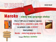 grafika informująca o spotkaniu w drodze, maroko